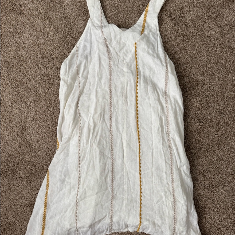 O'Neill White and Gold Midi Dress